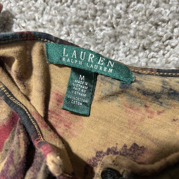 Lauren Ralph Lauren Y2K Womens Sz M Floral Ruffled Sleeveless Top Multicolor - Picture 5 of 7